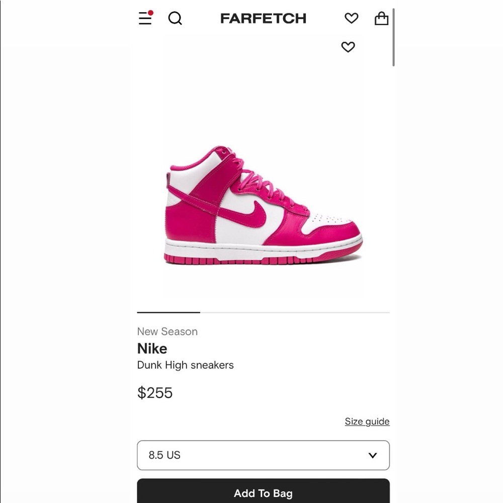 BRAND NEW NIKE HOT PINK/WHITE DUNK HIGH SNEAKERS